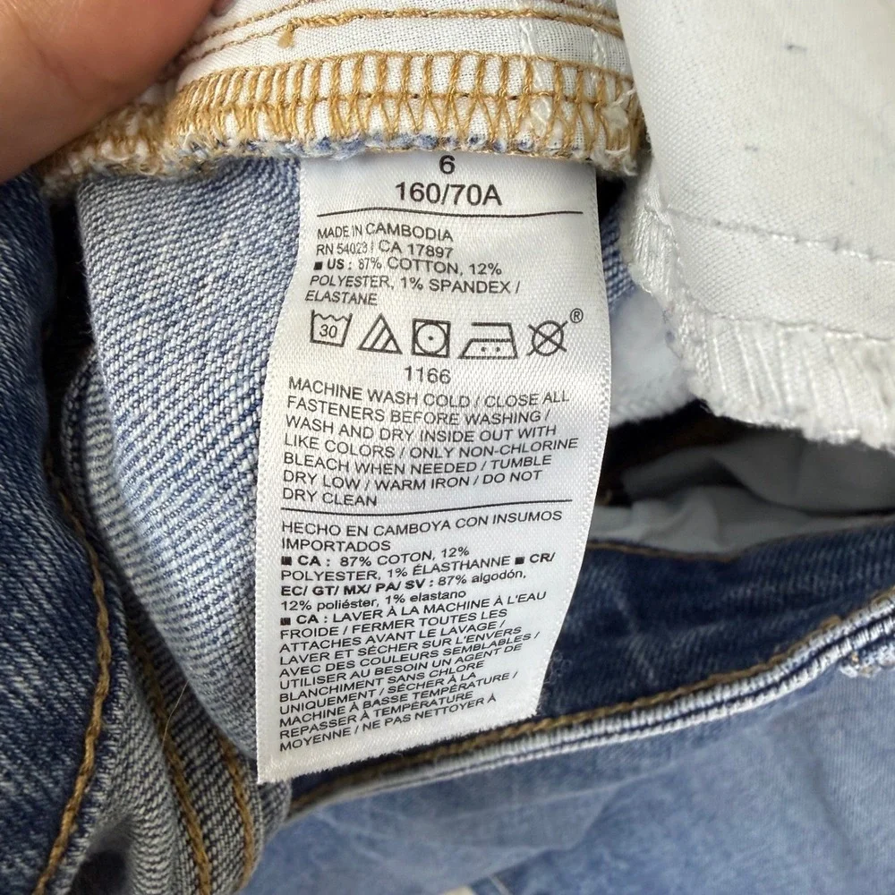Old Navy OG Loose Jeans Womens 6 Blue High Rise Straight Leg Denim